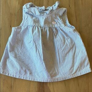 Blue and White Striped Sleeveless Top - Gymboree - 6-12 month